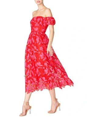 chinese dress ladies Jazlyn Black Floral Lace Midi Dress
